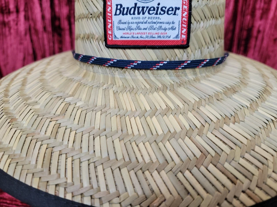 NUEVO NUEVO CON ETIQUETAS Billabong Sombrero de Paja BUD Budweiser Cerveza Salvavidas Navegación Aire Libre Playa Foto 4 de 4