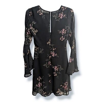 Astr The Label Fit & Flare Dark Floral V-neck Mini Dress Size S | eBay