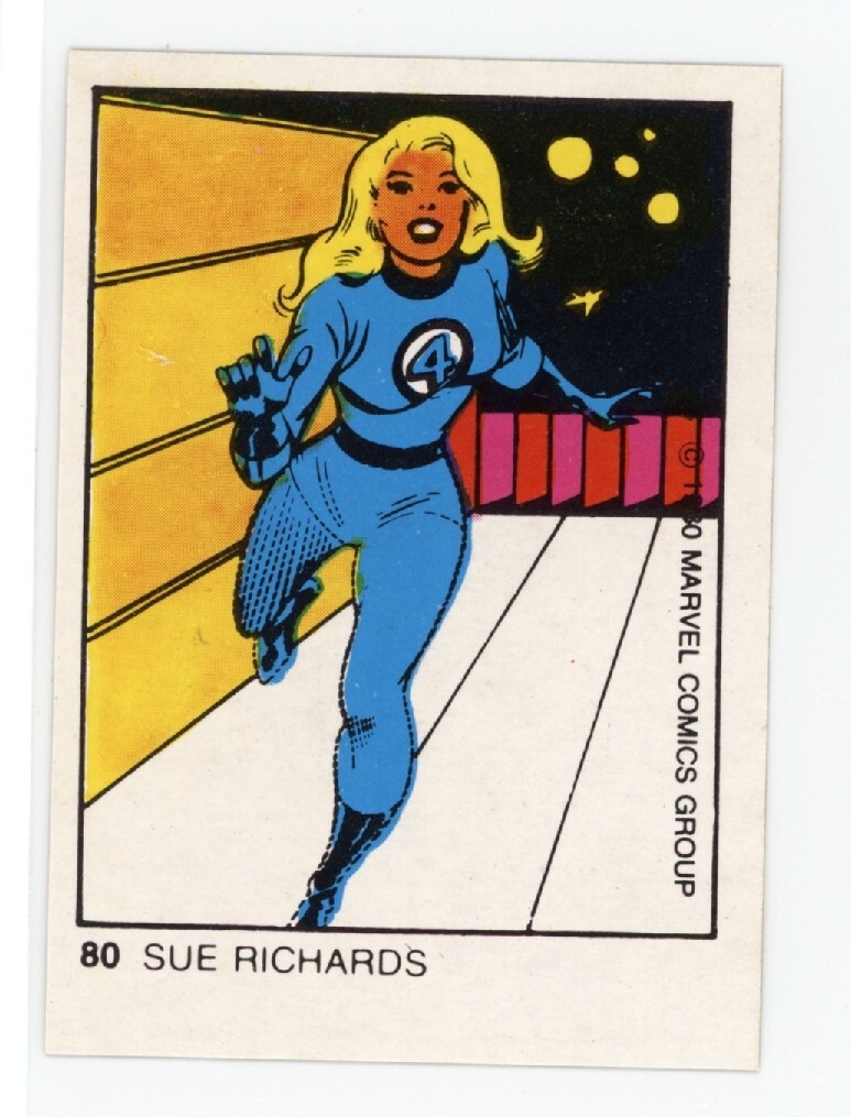 SUE RICHARDS INVISIBLE WOMAIN 1980 Terrabusi Marvel Super Heroes #80 C3