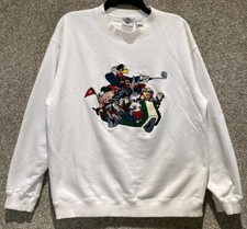 Vintage 90s Acme Looney Tunes Embroidered Taz Bugs Crewneck Sweatshirt Medium