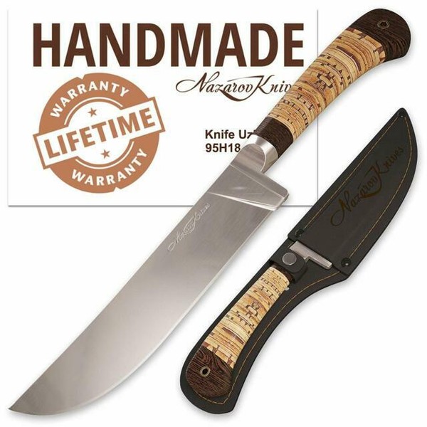 BBQ Chef Knife Stainless Steel Blade Birchbark Handle Hand Cutting Food for sale online