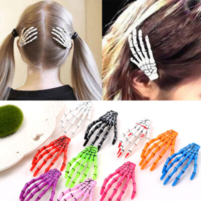 Harajuku Skull Barrette Bone Claw Hair Accessories Skeleton Hair Clip 