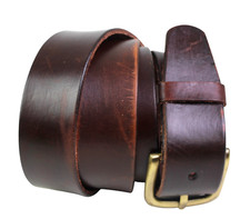 Mexico SADDLE BROWN GENUINE LEATHER 1 3/8"Wd CASUAL DRESS MEN'S BELT Sz 42 A86