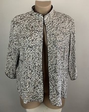 Alex Evenings Cardigan 2x Slinky Sparkly Beige Black Silver Party Cocktail