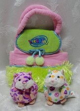 Rare Webkinz 2 MAZIN Hampsters HOPE & PIXIE Carrier Purse 1st Ed Virtual Pet EUC