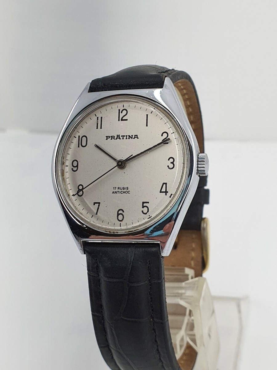 Pratina Stylish Men's Wrist Watch 17 Rubis Manual Winding 35mm