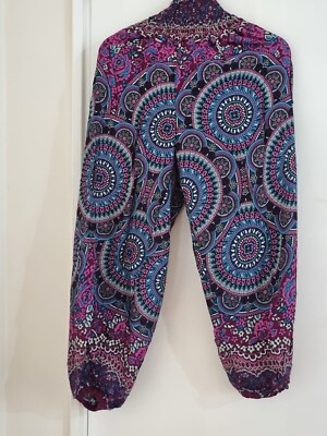 Ladies Hareem Trousers Boho Harem Baggy Hippi Womens Summer Beach Yoga Pants 