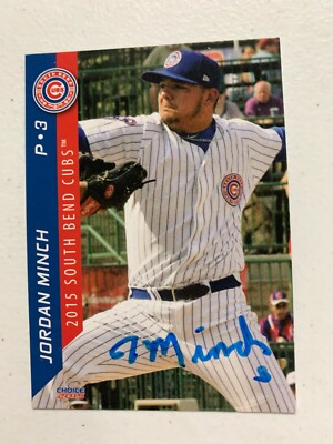 Jordan Minch 2015 Signed South Bend Team Card