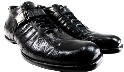 Sergio Paganelli Men Leather Shoes Black Size Euro 41 Style