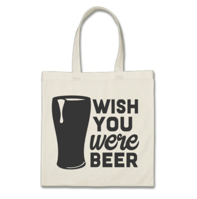 Wish You Were Beer Tote Bag Funny Shopper Tote Gift Adult  Awesome UK
