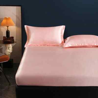 Mulberry Silk Fitted Bed Sheet Set Queen Stain Bedsheet Set King Szie Cover
