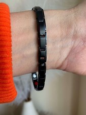 Gorgeous Thin Black magnetic bracelet women balance energy arthritis pain relief