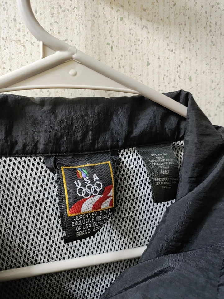 Olympics Team USA Windbreaker Jacket Men's M with Waterton Glacier Pin Clean  - Image 2 of 4