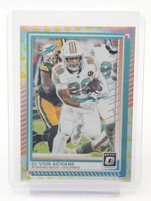 DE'VON ACHANE 2025 DONRUSS OPTIC FLEX PRIZM #86 /199 DOLPHINS FOOTBALL Q2091