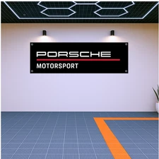 Decoration Porsche Flag Banner – 71x24" Racing Garage Wall Decor