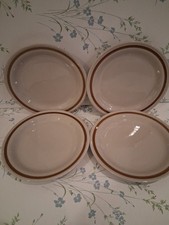 Vintage Mountain Wood Collection Stoneware Japan Side Plates Vanilla Spice X4