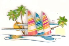 T.I. Design Paradise Found Metal Wall Art Decor LARGE Coastal 52x28”