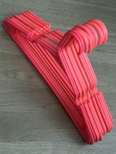 VTG Lot 14 Hot Pink Plastic Hangers 80s 90s Tubular Neon Retro Closet Display