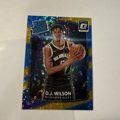 2017/18 Panini Donruss Optic DJ Wilson Gold Prizm Fast Break #/10 RC #184 Bucks