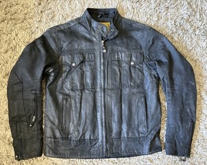 Men Sz Large Roland Sands Tracker Waxed Motorcycle Jacket Black Filson Klim