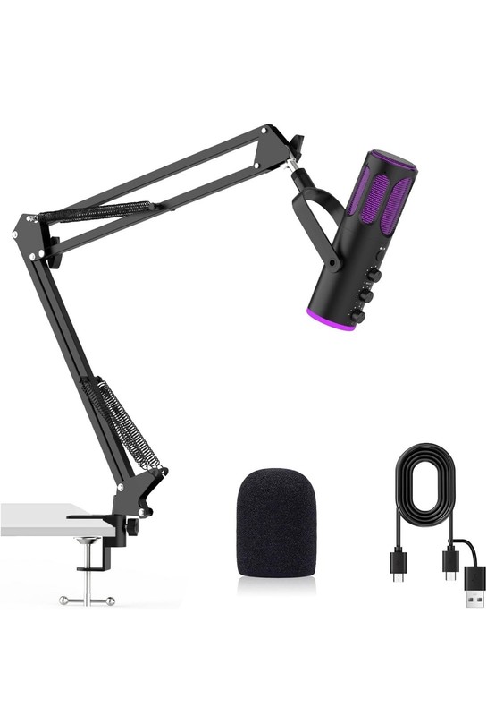 Ortizan USB Gaming Microphone, Condenser Microphones for Pc PS4/5 and Mac