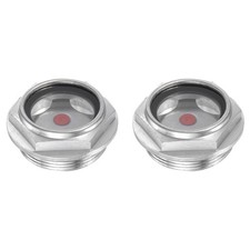 Air Compressor Oil Level Gauge Sight Glass M36 x 1.5mm Male Thread Aluminum 2Pcs