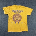 Journey 1981 Tour Shirt Mens Large Yellow Scarab Graphic Tie Dye Rock Band Tee