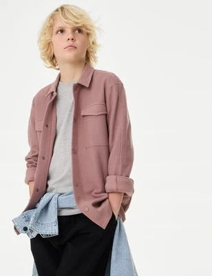 Marks & Spencer Jungen braun Baumwolle Langarm Jungen Hemd - M&S