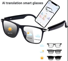 Bluetooth Smart Glasses – Photochromic Audio Sunglasses w/ Speakers & Mic