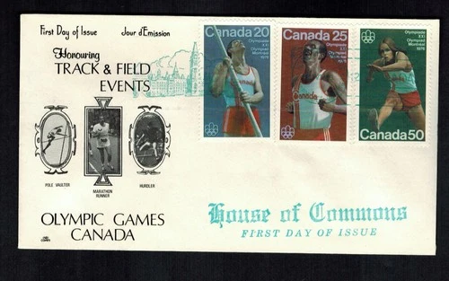 Canada #664-66,  1975 Olympic Track & Field combo set, NR Covers cachet FDC, VF