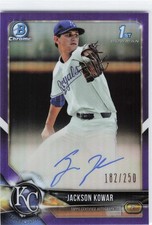 2018 Bowman Chrome U - Jackson Kowar 1st #CDA-JKO Purple Auto /250 (AU, RC)