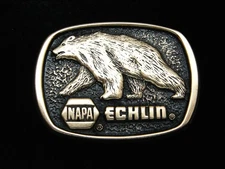QB03126 VINTAGE 1983 **NAPA ECHLIN** AUTO PARTS COMPANY SOLID BRASS BELT BUCKLE