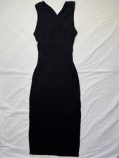 Antistar - Sleek Black Midi Backless Bodycon Tank Dress