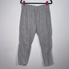 GAP 100 Cotton Jogger Pants Gray Pull On Drawstring Ankle Women  s Medium