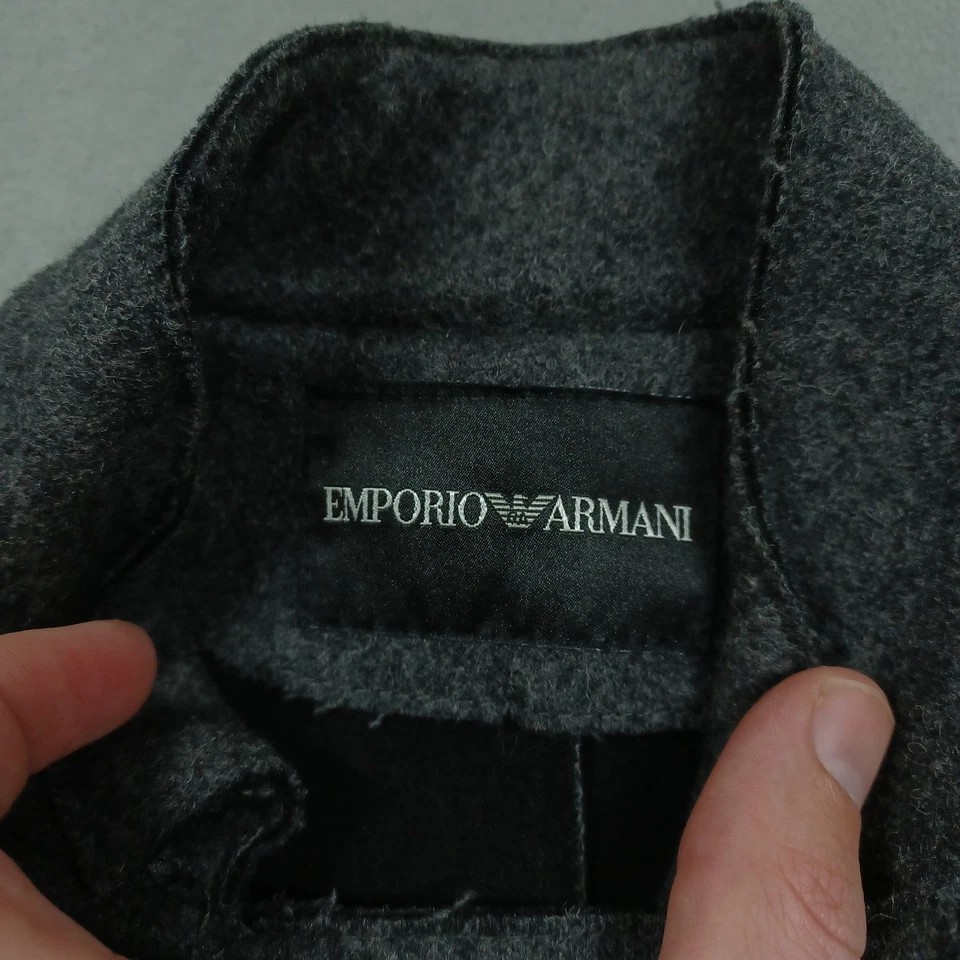 Emporio Armani пальто женщин 44 серый шерсти двубортный военный классический - Изображение 4 из 4