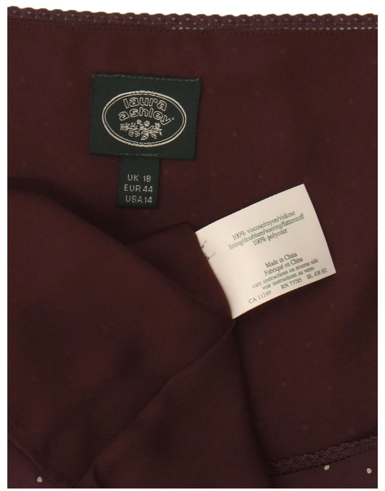 Blusa corta para mujer LAURA ASHLEY UK 18 XL granate viscosa manchada AK09 Foto 3 de 3