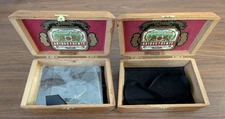 ☑️ 2 Arturo Fuente Hemingway Short Story Dominican Empty Lined - Wood Cigar Box