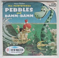 1964 Pebbles and Bamm-Bamm View Master Packet B520 3 Reel Set  Book Flintstones