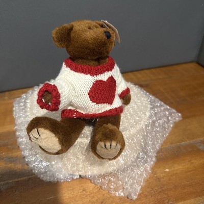 TY Attic Treasures Brown Teddy Bear w/Sweater  Red Heart Casanova  1993 Vintage