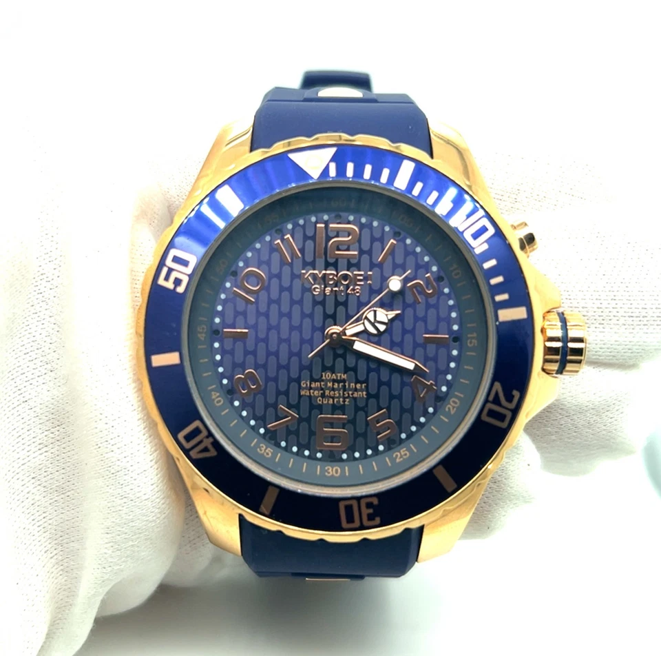 KYBOE! Reloj de cuarzo Giant Mariner 48 mm azul oscuro 10 ATM resistencia al agua RG48-002 Foto 2 de 4