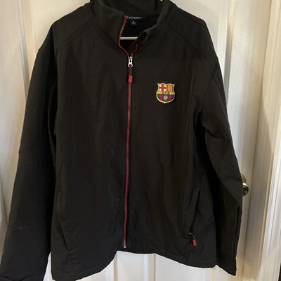 FCB Jacket Barcelona Soccer Jacket Size XL Full Zip Fleece Lined Very Nice !!!