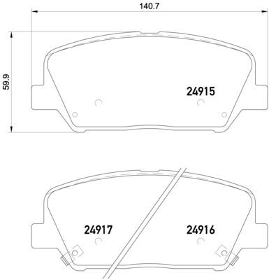 BREMBO Bremsbelagsatz, Scheibenbremse P 30 065 für HYUNDAI KIA