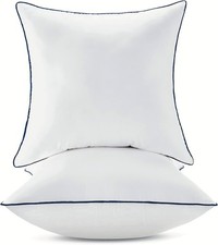 18x18 Down Alternative Pillow Insert 2 Pack, 100 Cotton Cover 100 Premium