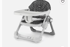 Chicco High Chair Adjustable Height Foldable Removable Tray Gray/White