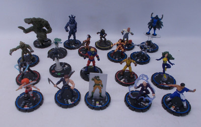 Lot Of 20 DC HeroClix Figures Good Used Puppet Master, Emma Frost, Abomination