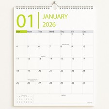 Wall Calendar 2026-2027, 18 Months, Runs From January 2026 to June Colourful