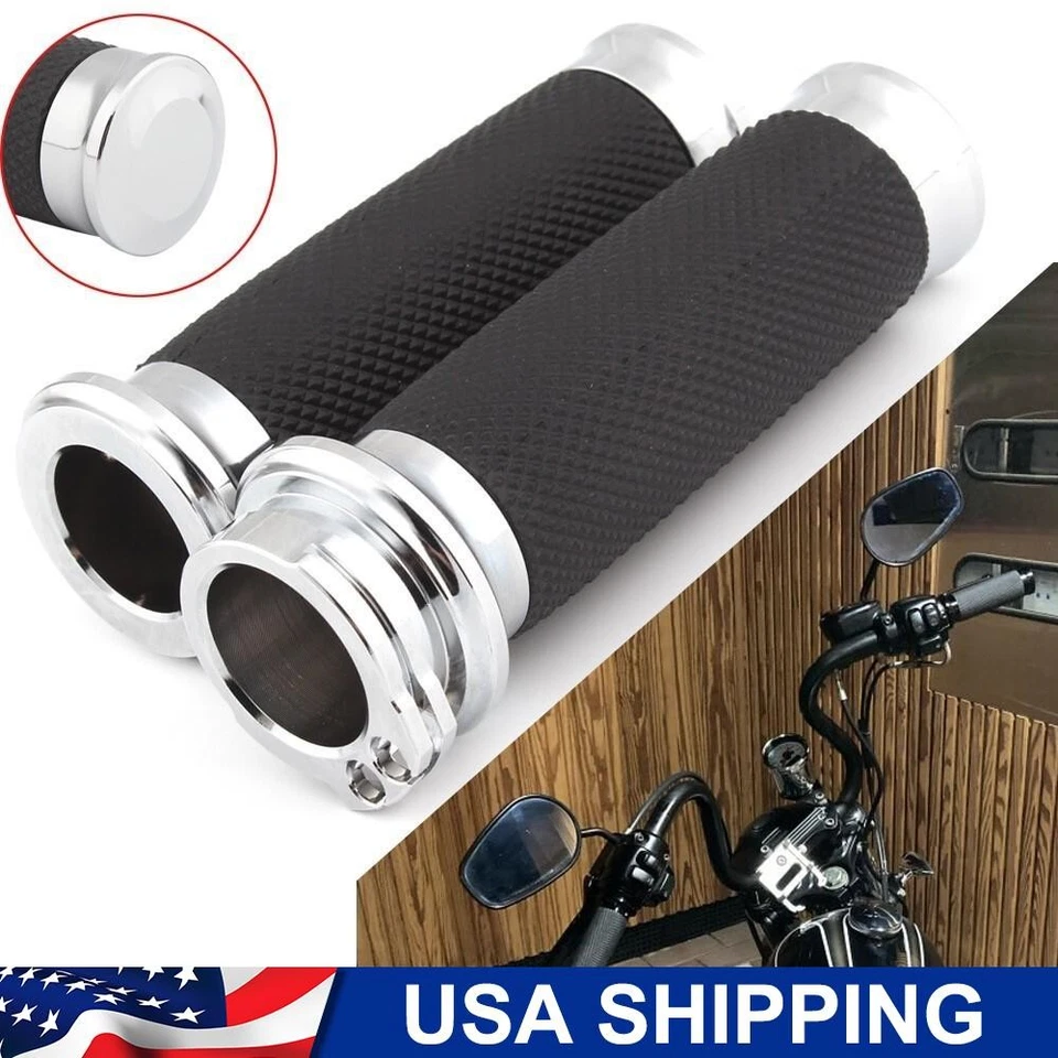 Motorcycle Handlebar 1" Hand Grips For Harley Road King Softail Sportster Dyna Foto 2 de 4