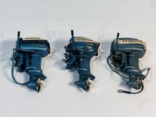 LOT OF 3: VTG EVINRUDE BIG TWIN/AQUASONIC DIECAST ELECTRIC OUTBOARD B-O MOTORS
