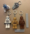 Lego Keychain Torch Figures Star Wars Chewbacca, R2-D2, C3PO, Stormtrooper