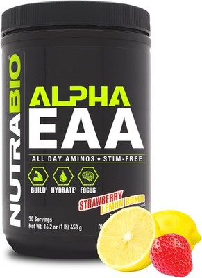 NutraBio Alpha EAA - All-Day Amino Acids for Muscle Growth and Hydration - Ess